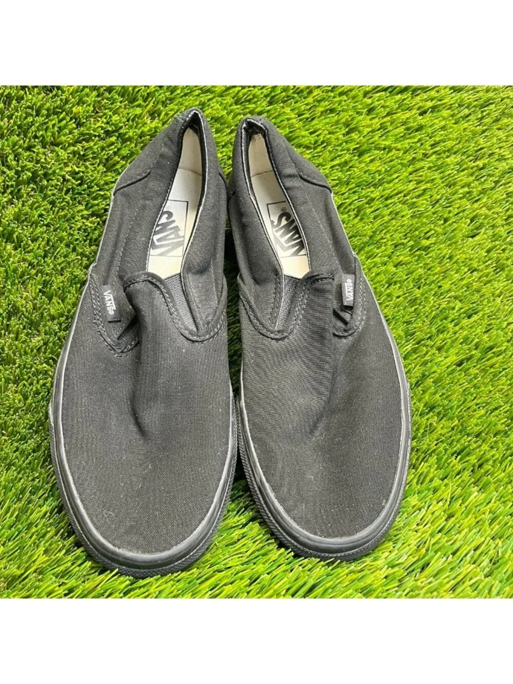 Vans Classic Slip-On Womens Size 9 Mens 7.5 Black Athletic Skate Shoes Sneakers